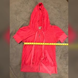 Juicy Couture short sleeve zip up heart hoodie - L